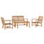 45cm Wide Straight Teak Patio Sectional Set