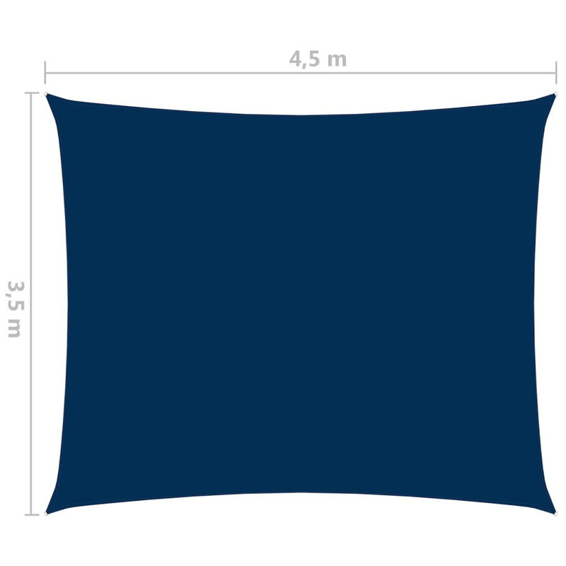 Waits Rectangular Shade Sail, 450cm W x 350cm L, Blue