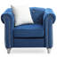 Élégant fauteuil bleu marine à accoudoirs ronds