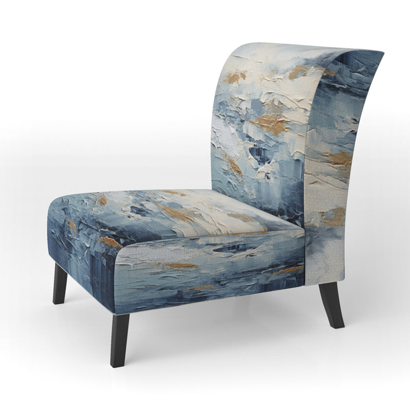Beach Scandinavian Solitude III - Chaise d'appoint rembourrée abstraite et chaise de bord de mer