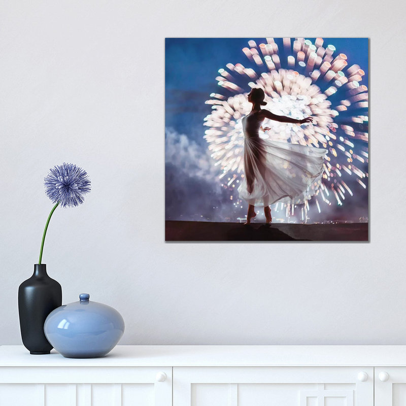 " Fireworks " by Hobopeeba, No Mat, 18'' H x 18'' W x 1.5'' D, Wrapped Canvas