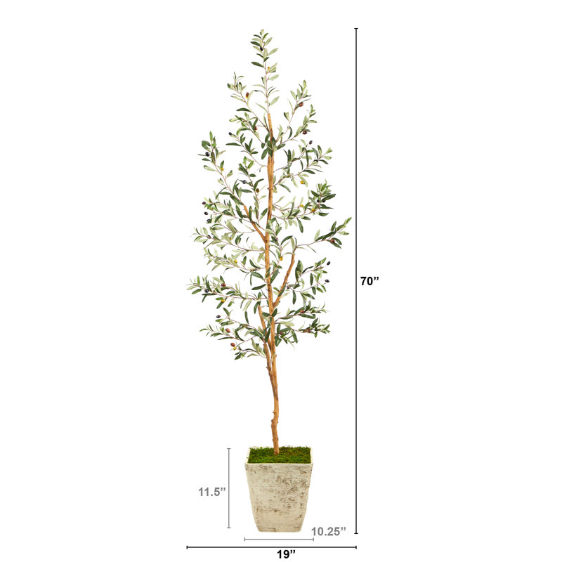 70'' Faux Olive Tree Tree in Planter