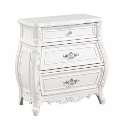 Lasiya 3 Drawer Nightstand White