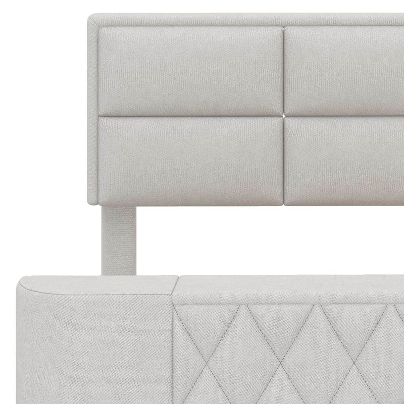 Lit plateforme avec rangement Ashdon, Beige