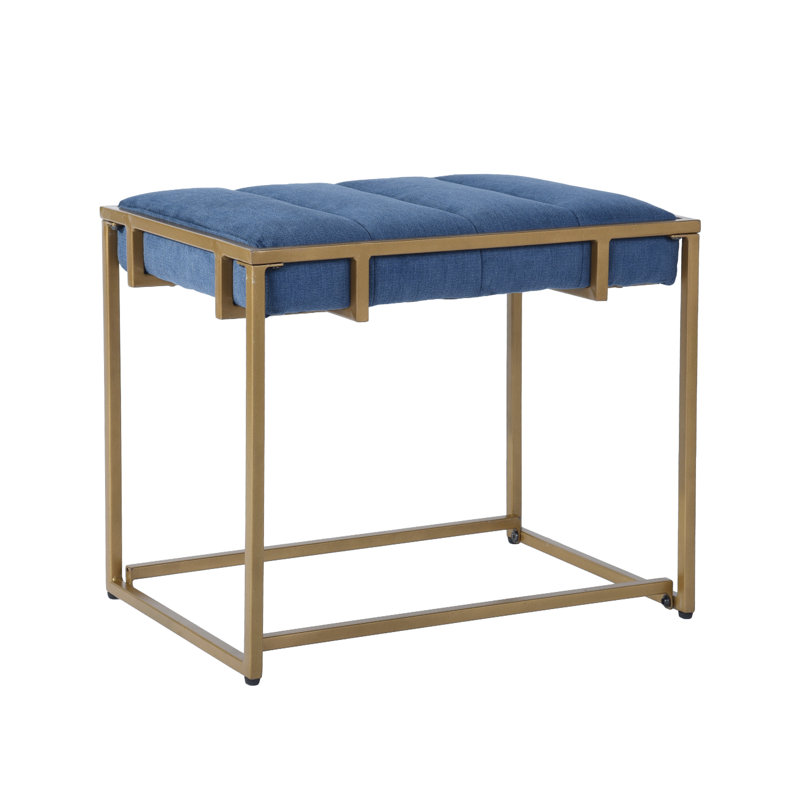 Claydon Metal Accent Stool, Blue