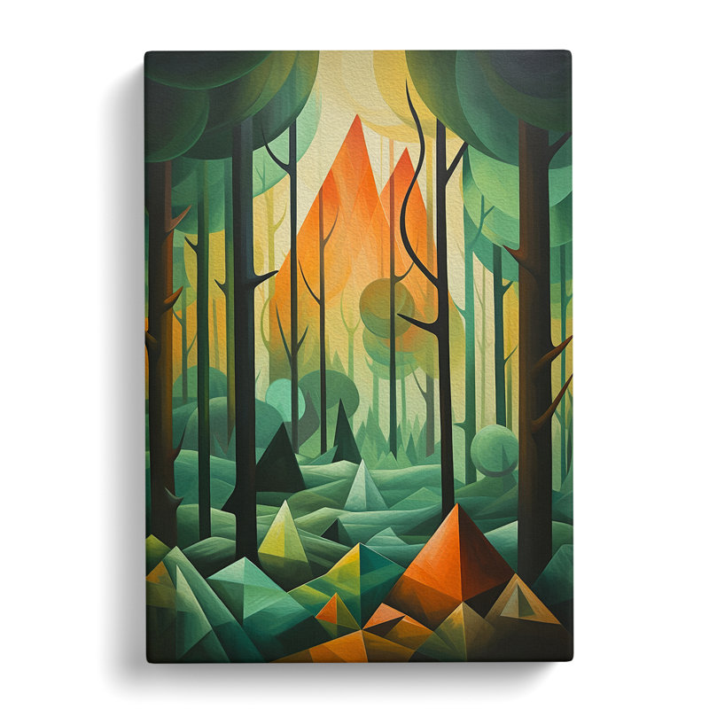 Forest Cubism - Print, 50cm H x 35cm W x 3cm D