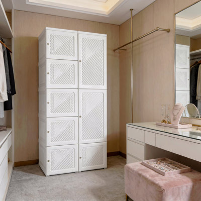 Entryway Storage Cabinet,Portable Wardrobe Closet,Clothes Storage Organizer