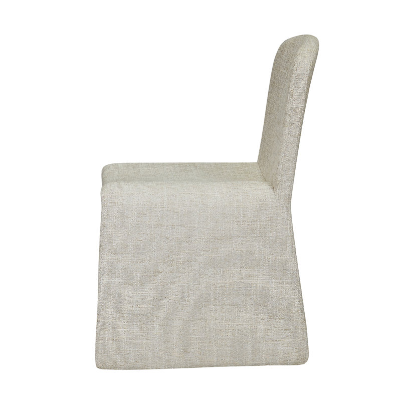 Ella Upholstered Dining Chair, Heather Beige Basketweave