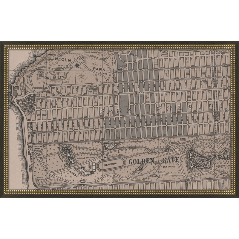San Francisco Vintage Grid Map D Print by Thom Filicia