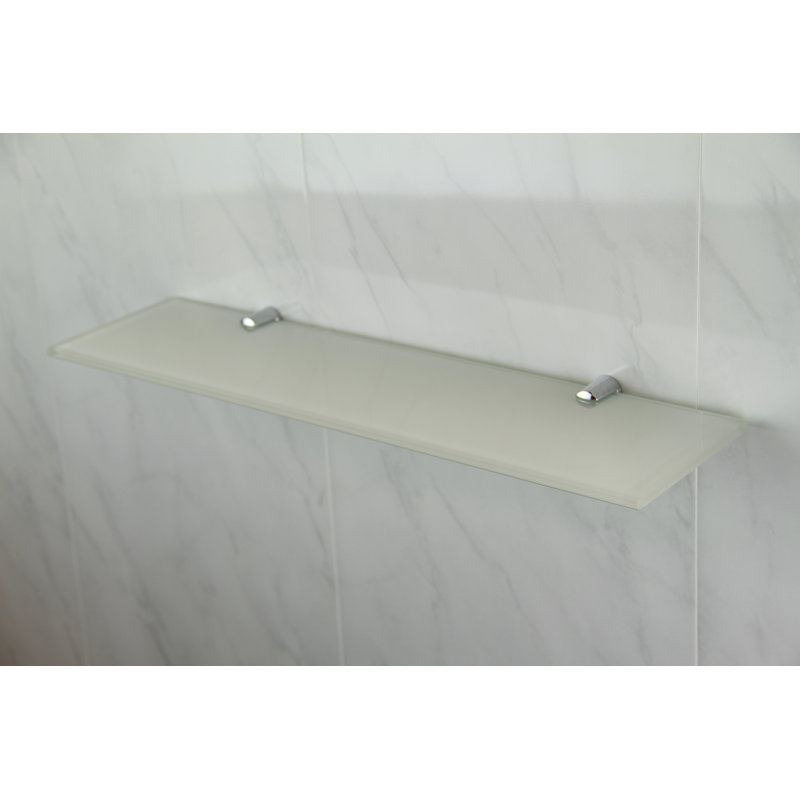 Fanniemae Glass Floating Shelf with Adjustable Shelves, White, 0.6cm H x 40cm W x 10cm D