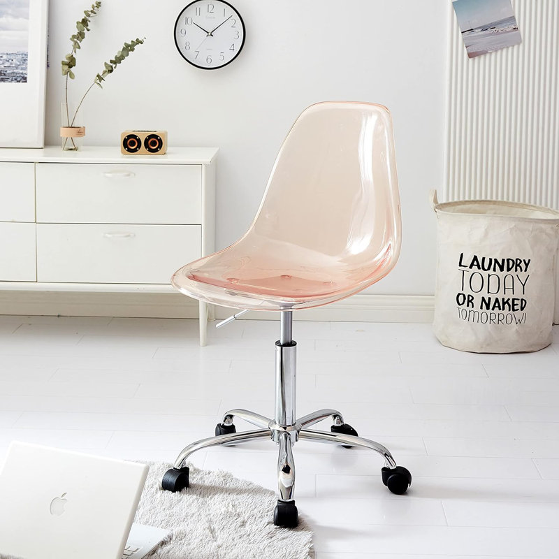Chaise de travail roulante Mackendrick, Rougir, Argent argent
