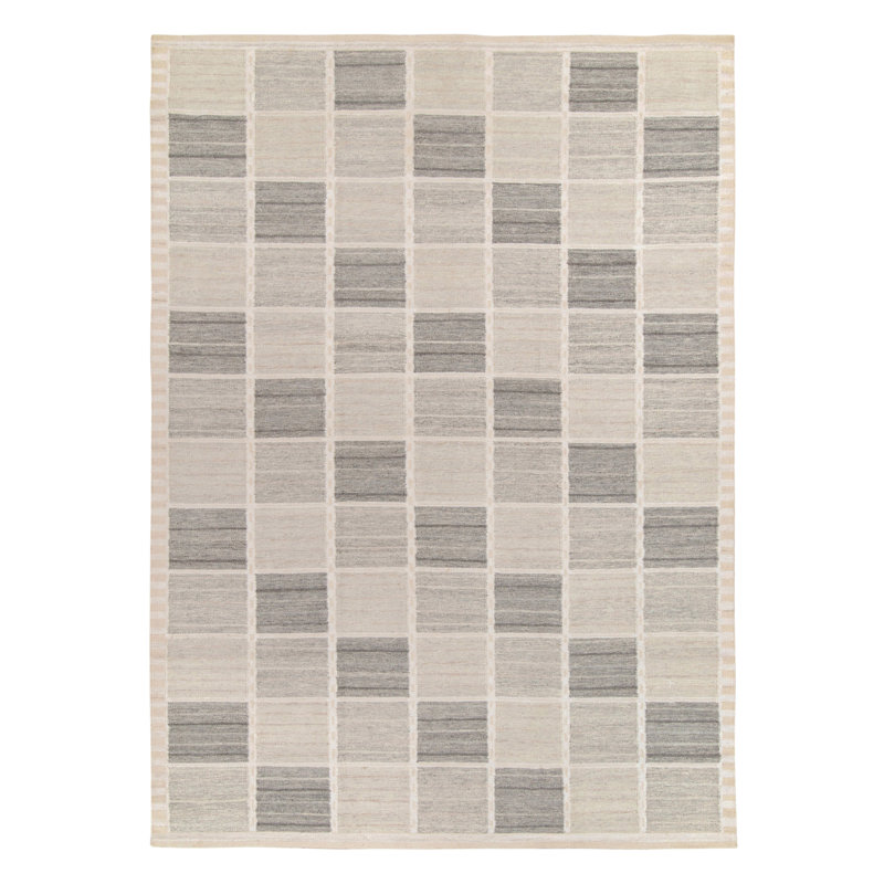 Scandinavian Wool Geometric Area Rug, Rectangle 12' x 15'