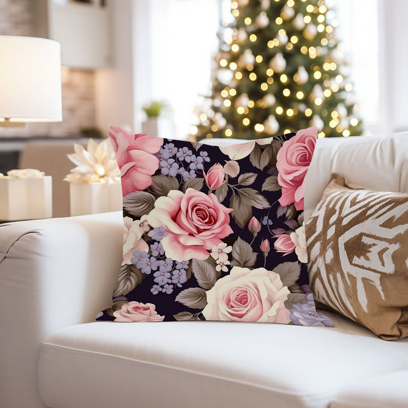 Floral Rose Flowers Pattern V Classic, 16"H x 16"W