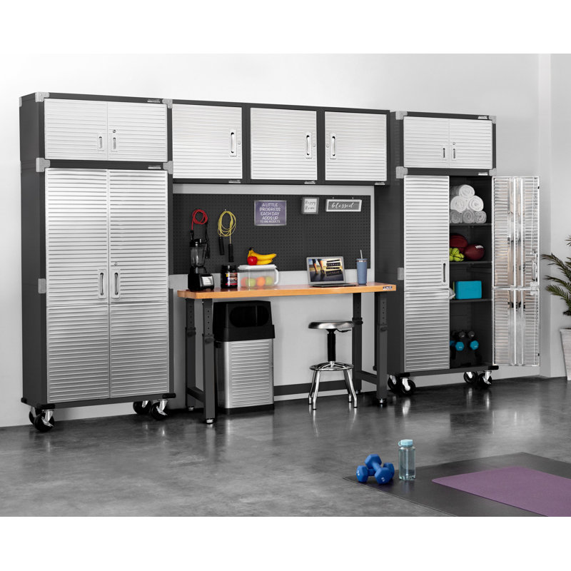 Seville Classics UltraHD Adjustable Height Workbench, 60" W x 24" D x 28.5" - 42" H, Graphite
