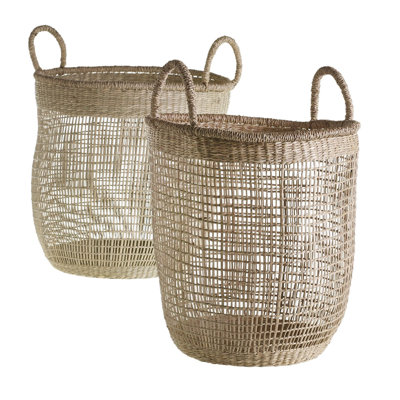 Ensemble de 2 paniers en rotin Delma
