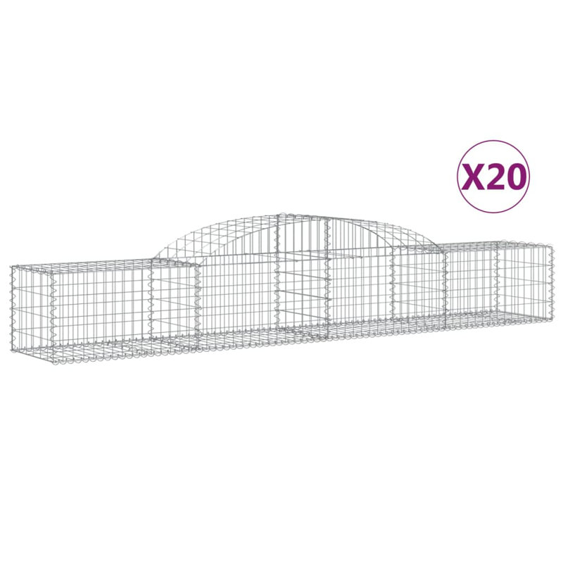 Briceida Silver Metal Gabion Baskets, 60cm H x 300cm W x 50cm D