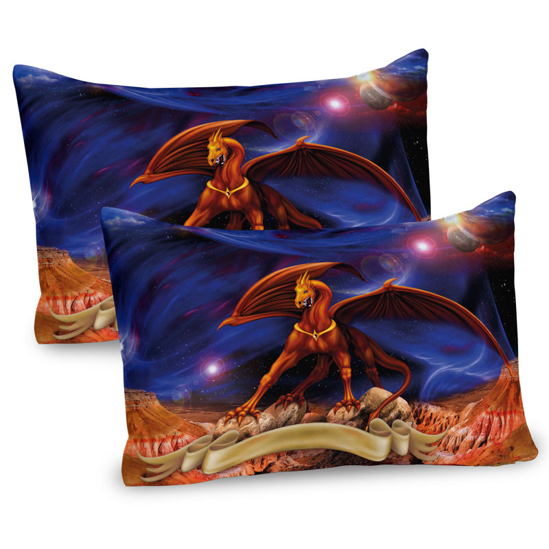 Ensemble de 2 taies décoratives Ambesonne Dragon, H 20 po x l 26 po