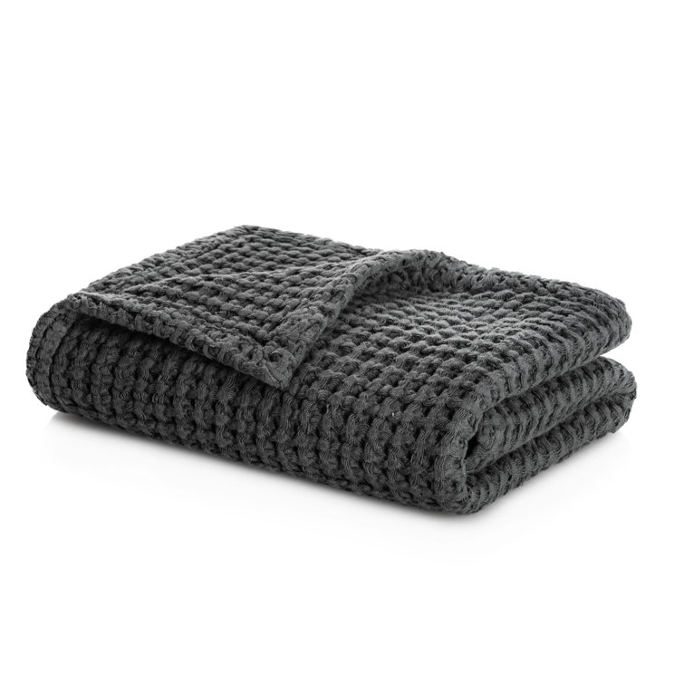 Light Gray Waffle Weave Cotton Bath Towel by World Market