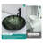 Bathroom Artistic Tempered Glass Vessel Bathroom Sink With Black Faucet And Pop-Up Drain-119303787