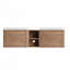 Meuble-lavabo mural avec lavabo en céramique, tablettes de rangement et 2 portes à fermeture en douceur-430644200