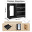 Mini-armoire de réfrigérateur (incluse), armoire à café cannelée avec réfrigérateur, tiroir coulissant et armoires de rangement, armoire à vin moderne de 31,5 po pour la maison, la cuisine, la salle à manger, noir