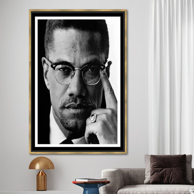 Malcolm X Portrait Canvas Wall Art for Living Room - Famous Celebrity Art Decor Gift