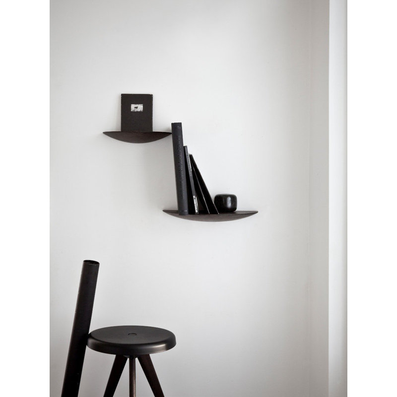 Fungi Oak Solid Wood Floating Shelf, Dark Stained Oak, 1.96" H x 11.8" W x 5.9" D