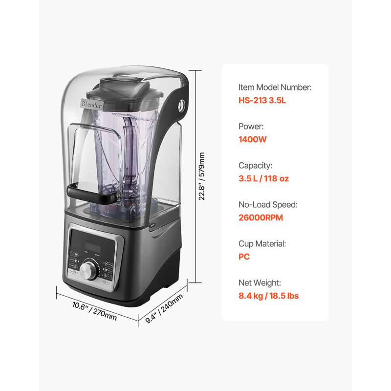 Mélangeur 135 oz. 1400W pour Smoothies