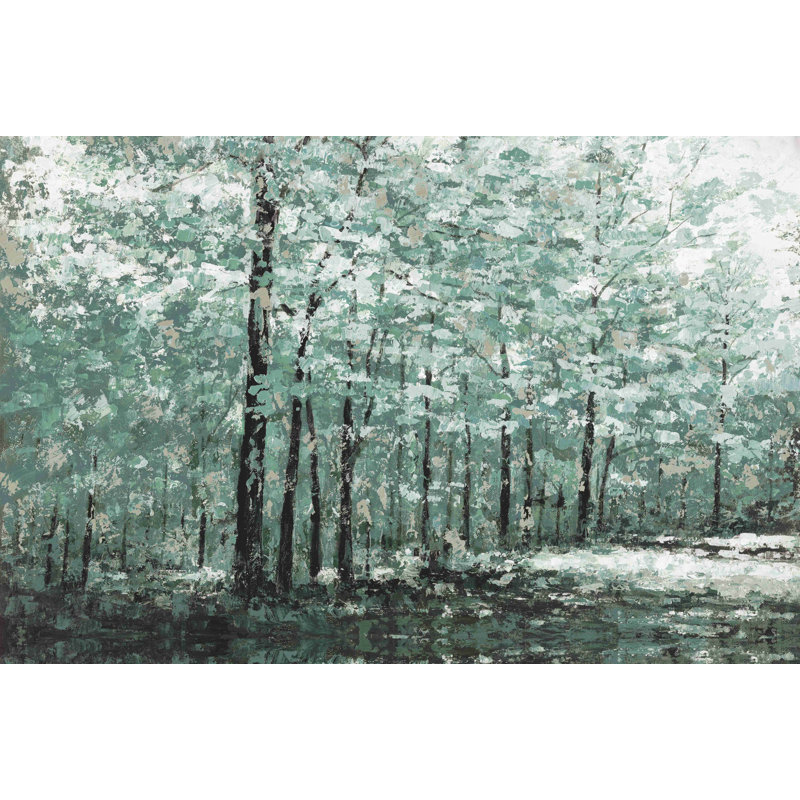 «Blue Grey Neutral Trees», reproduction sur toile tendue, H 8 po x l 12 po