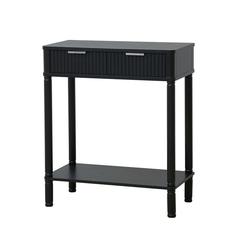 Annlynn Console Table For Living Room Furniture, 2 Drawers Wooden Slim Entry Hallway Table, 71 H x 60 W x 30 D cm, Black