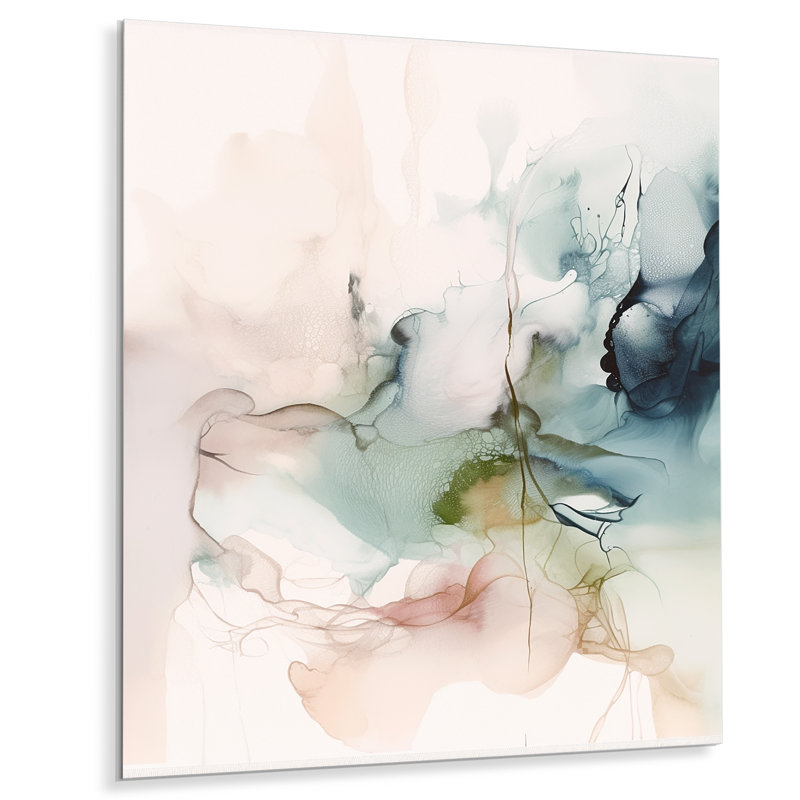«Green and Cream Essence of Modernity IV», impression sans cadre sur métal, H 20 po x l 12 po