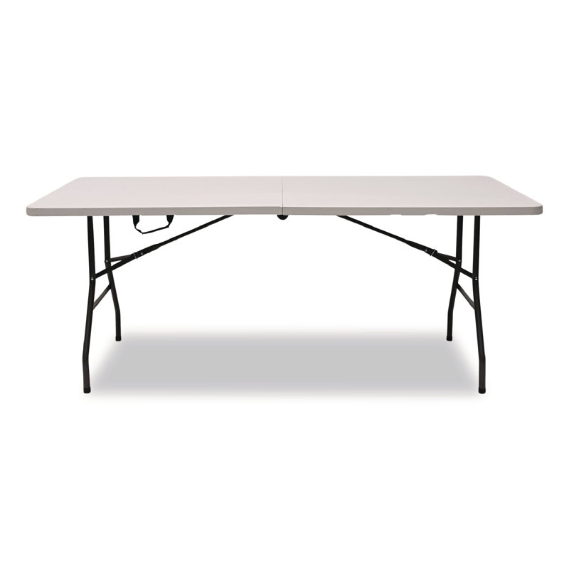 Gray and White Granite Resin Bifold Folding Table, 71"