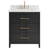 Marilena 30'' Single Bathroom Vanity with Carrara Marble Top
