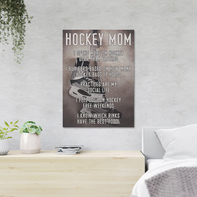 Hockey Hockey With Quotes - Hockey Mom, I Spend More On Hockey - 1 pièce, impression d'art graphique rectangulaire sur toile tendue