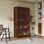 Bibliothèque contemporaine avec dossier fermé et portes en verre, armoire de rangement basse du sol au plafond pour bureau ou maison, bibliothèque anti-poussière
