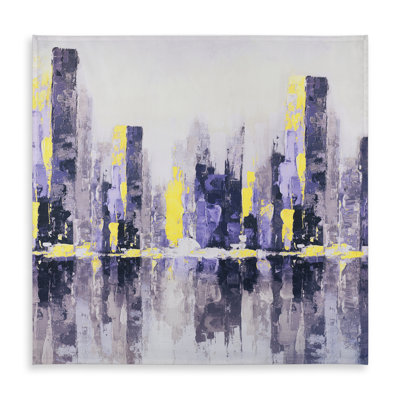 Abstract Purple City Tablecloth | Contemporary Home Decor