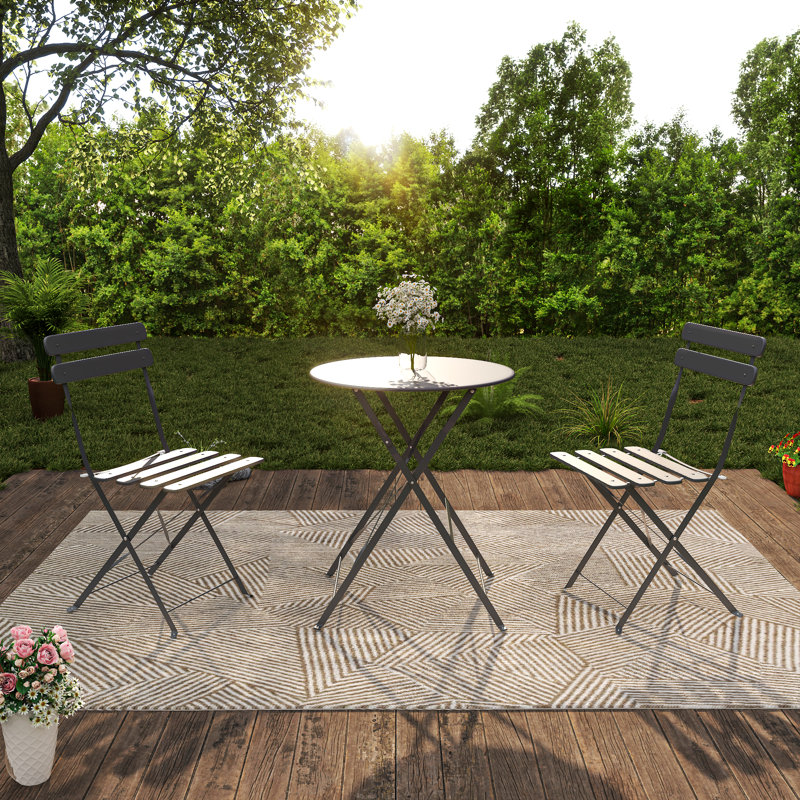Ensemble bistro 3 pièces, table de patio et chaises d'extérieur