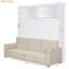 Grand lit escamotable mural avec canapé, blanc-1032500388