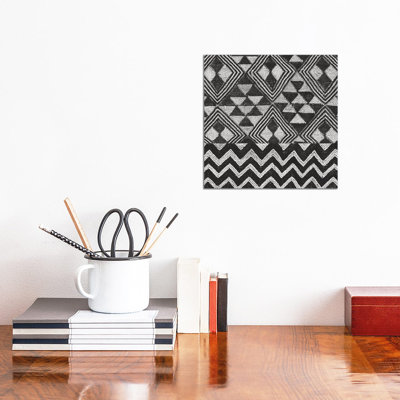 Kuba Cloth Mat II, BandW by Wild Apple Portfolio - Wrapped Canvas Painting