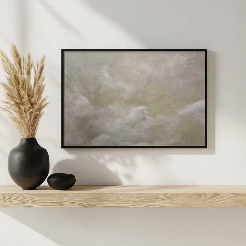 «Clouds Two» par Garima Dhawan, reproduction d'art, Argent argent, H 12 po x l 16 po