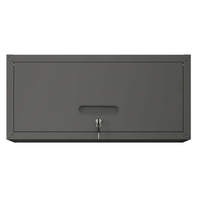Heavy Duty Metal Wall Mounted Tool Storage Cabinet, Durable Steel Garage Organizer with Hydraulic Opening System and Locking Mechanism
