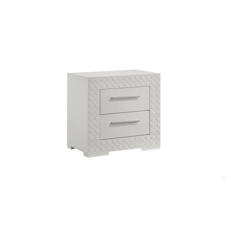 Table de chevet 2 tiroirs Blanca