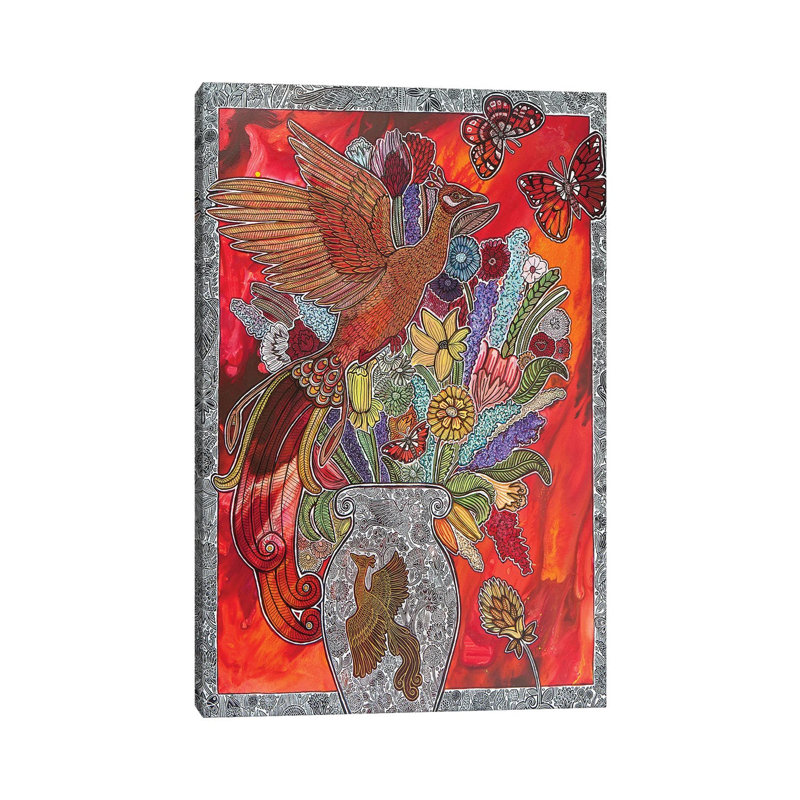 From Feather to Flame, and Birth to Bloom 1 Piece Wrapped Canvas Painting