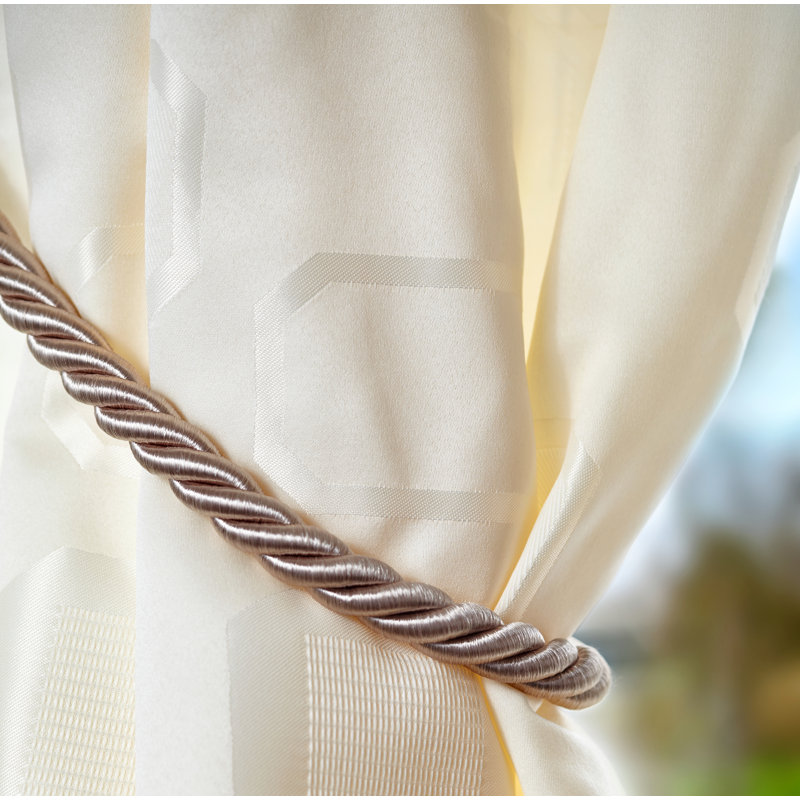 Triggs Aubergine Fabric 36cm Curtain Holdback/Tieback, Beige