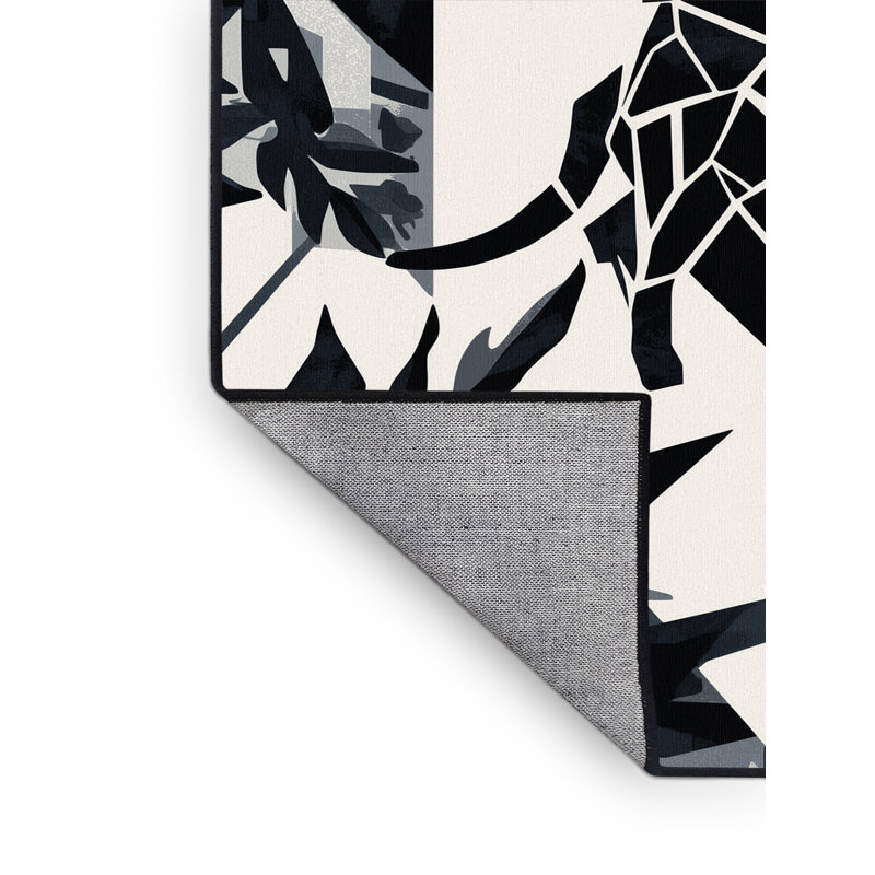 Tapis géométrique beige lavable à la machine Ozgur Ocelot, 4 x 2