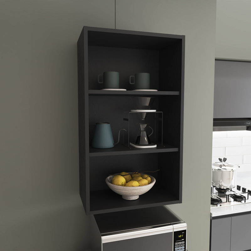 Black 36" Wall Cabinet For Display And Storage In Offices - 36 3 Living Room, Garage, Black