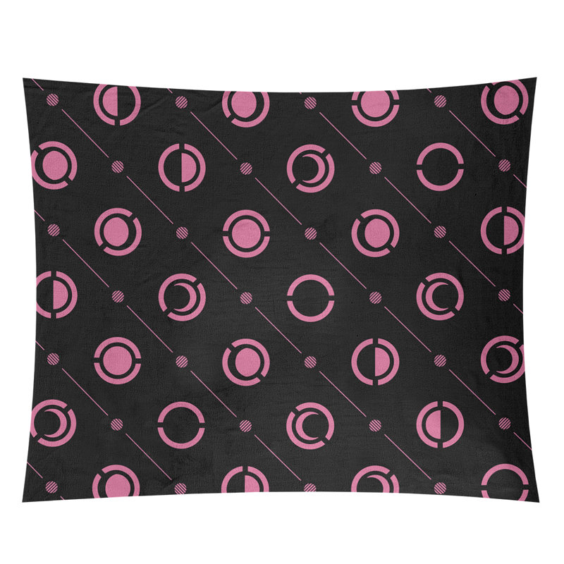 Tapisserie, H 27,5 po x l 37,5 po, Noir/rose