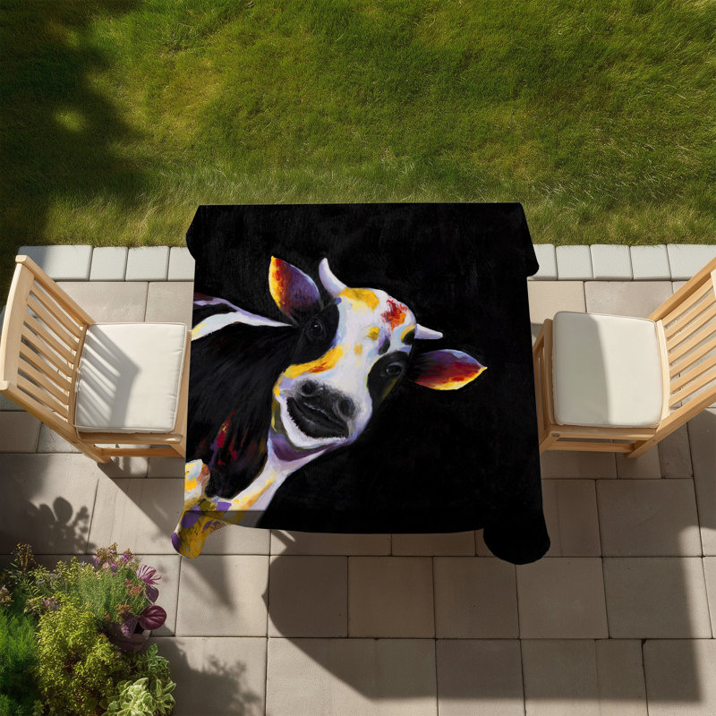 One funny cow Tablecloth - Indoor Outdoor Home Decor