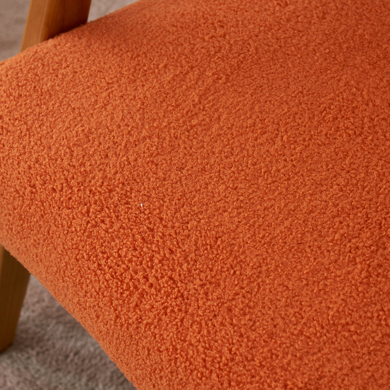 Fauteuil l 27,6 po Brimer, Fausse fourrure orange