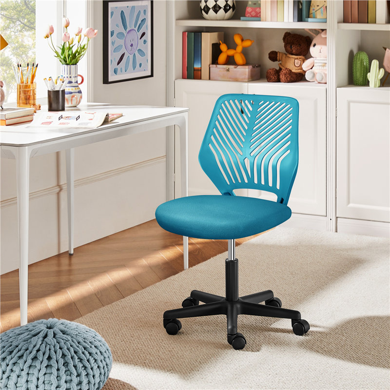 Rubin Mid Back Armless Office Chair, Turquoise